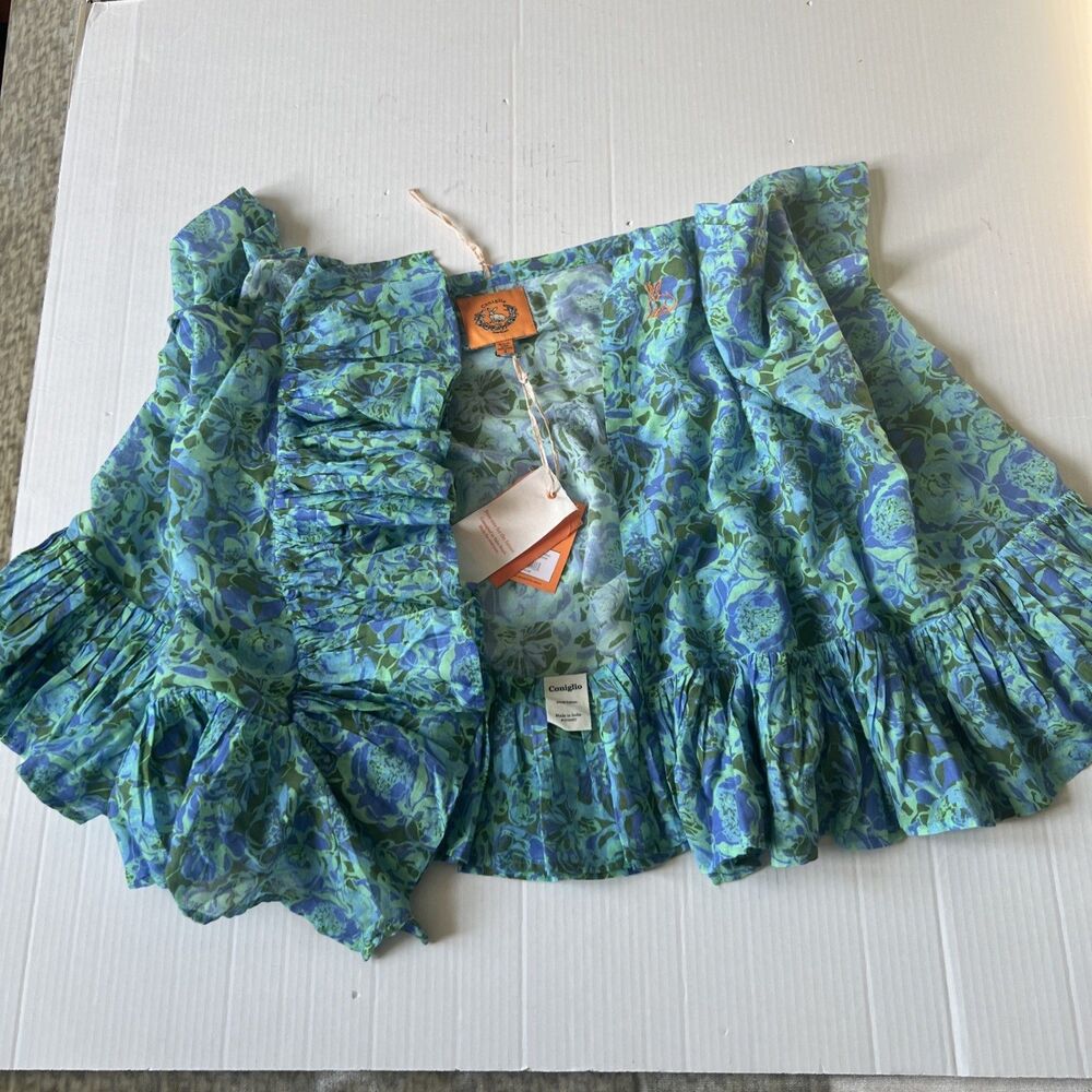 Coniglio Palm Beach Sz 2(6-12)OS Mini Ruffle Power Pareo Feonies Jade Lagoon NWT
